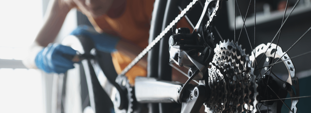 City bike being repaired in Cambridge 